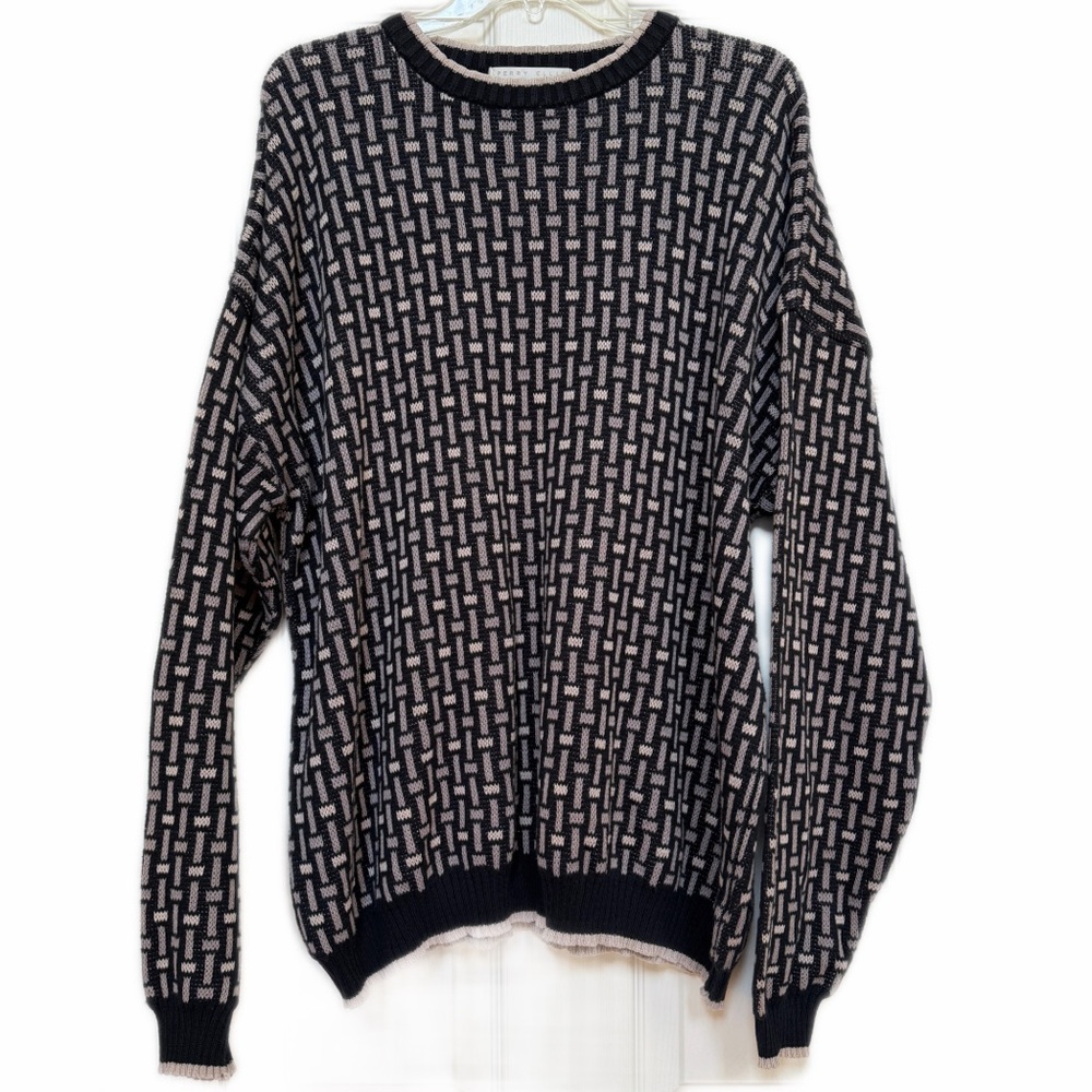 Vintage Perry Ellis Geometric Crewneck Sweater – XL